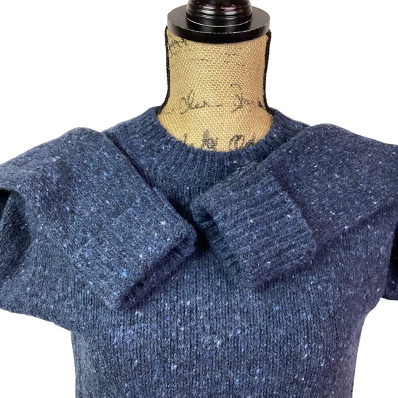 VINCE Speckled Wool Alpaca Blend Crew Sweater Blue Women Small - Picture 7 of 10